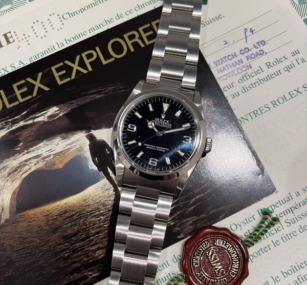 ROLEX ロレックス エクスプローラー I 14270 シングルロック 横穴あり トリチウム 先端ドット