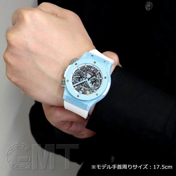 HUBLOT ウブロ クラシック アエロフュージョン クロノグラフ ライトブルーセラミック トミヤスペシャル 525.EX.0129.RW.TMY21【限定77本】