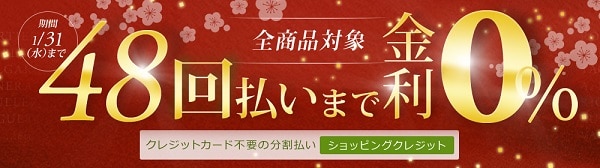 48回まで払いまで無金利の分割払い